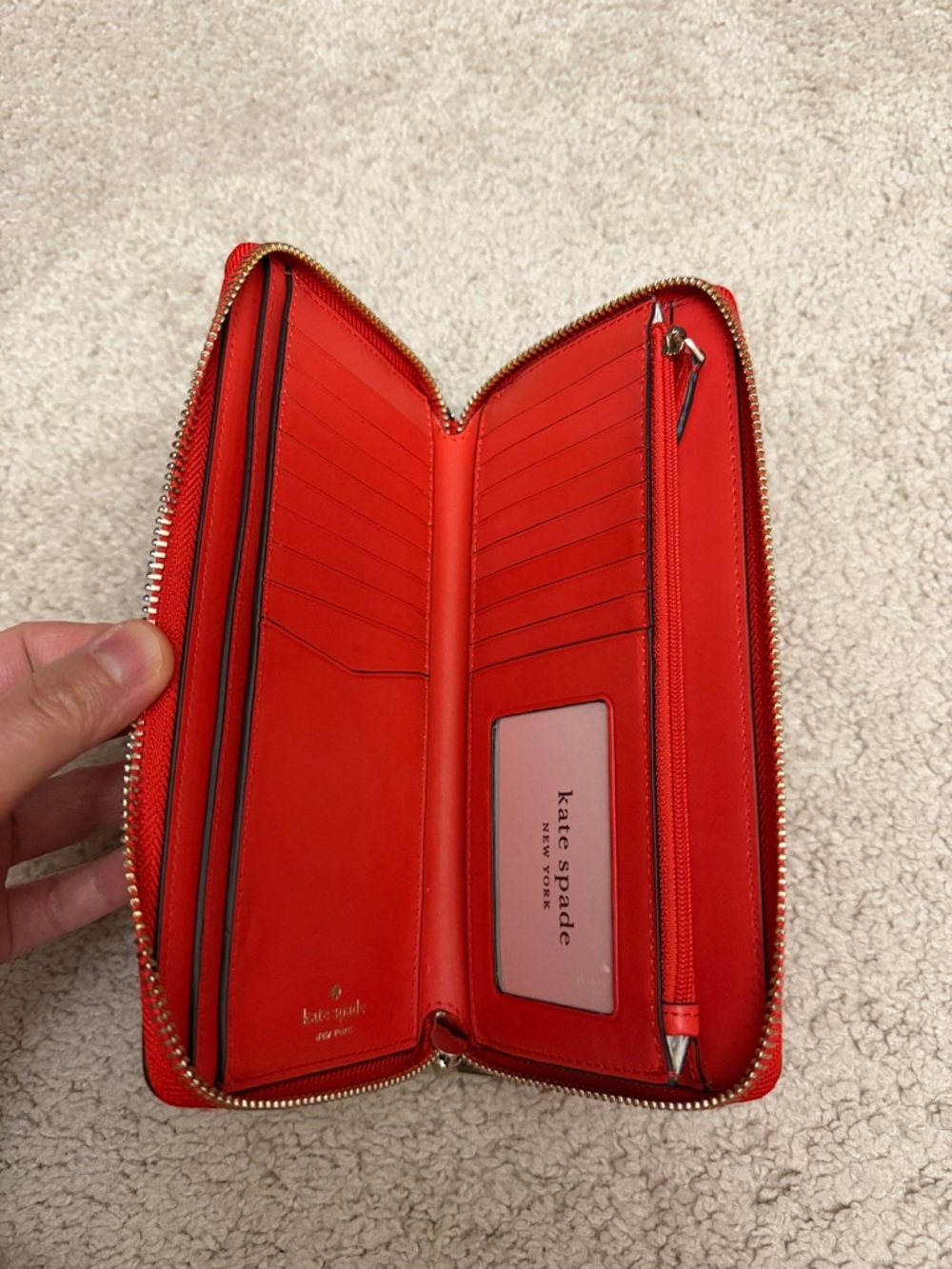 kate spade Red Zip-Around Leather Continental Wallet - Picture 2 of 5